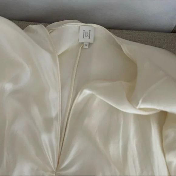 Helsa Demeter Maxi Gown Dress in Silk Lyocell - Ivory - Picture 4 of 6